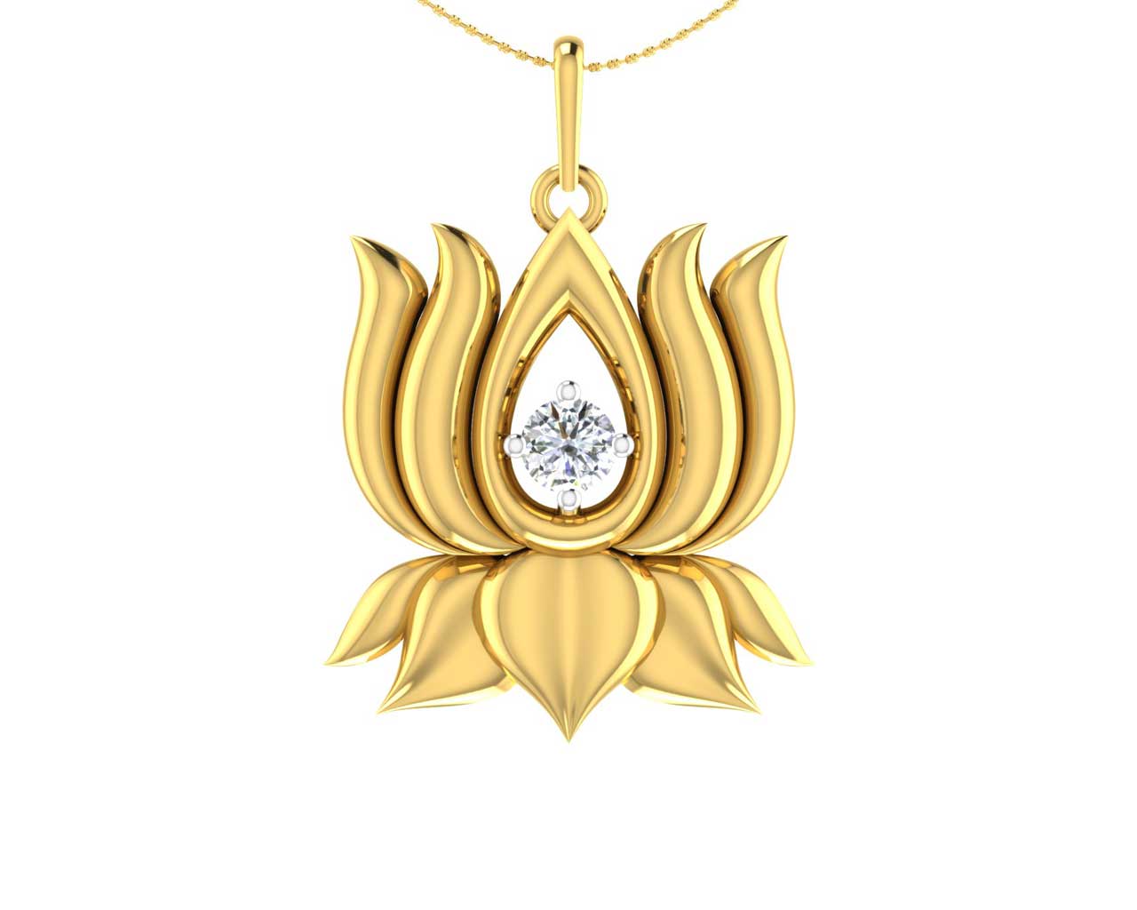 Lotus flower pendant on sale gold